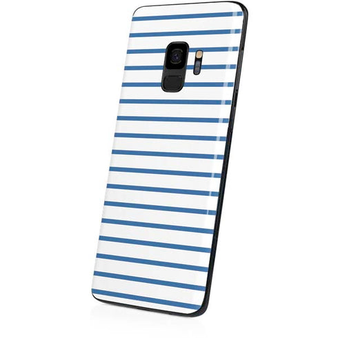 Blue and White Stripes Galaxy S9 Skin